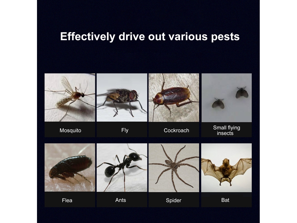 Repelente ultrassônico de mosquitos, ratos e insetos, plug-in, controle de pragas | S/MARCA