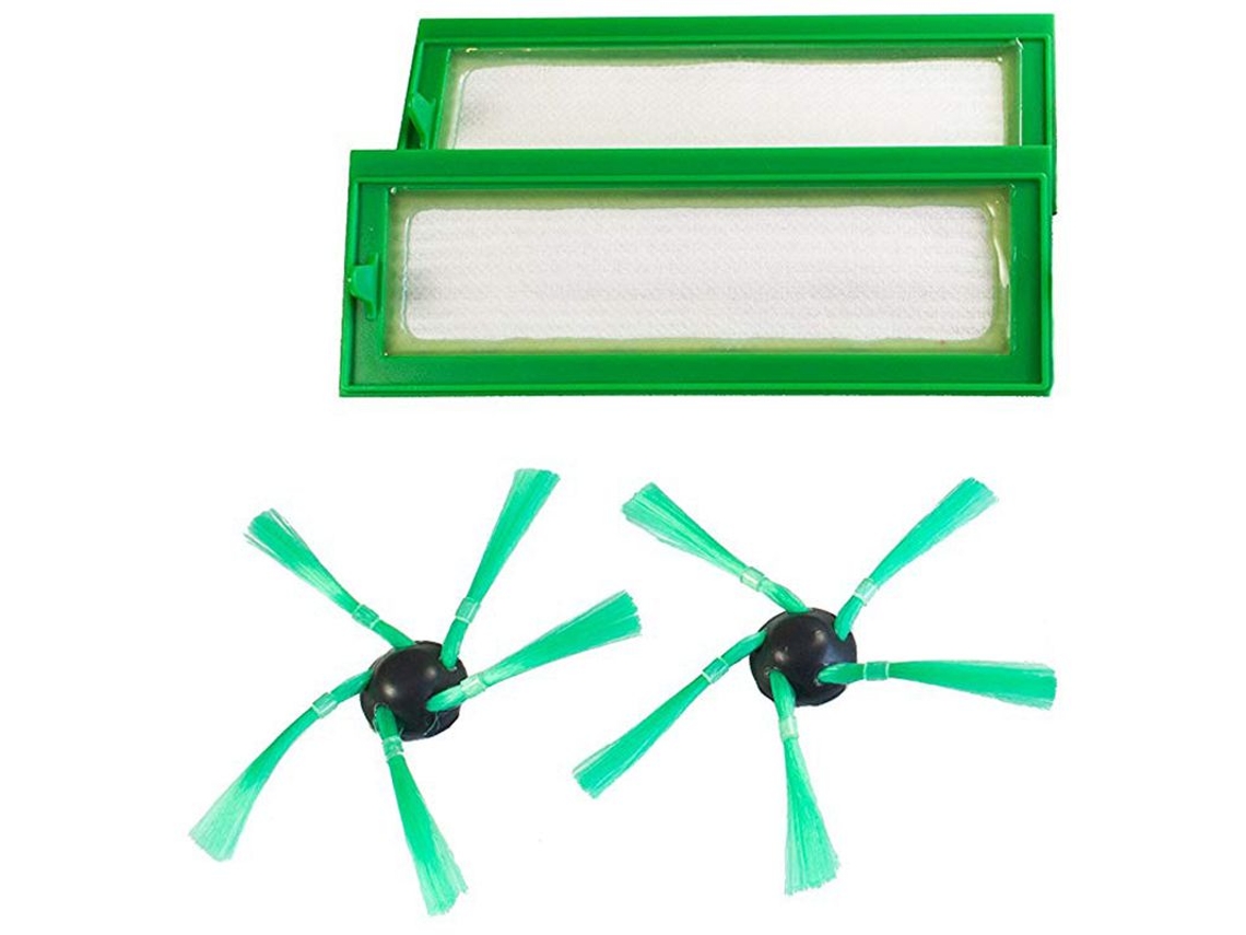 2 Pçs/lote Robô Aspirador de Pó Peças para Vorwerk Kobold VR200 VR200 Substituição Filtro HEPA 2 Escova Lateral