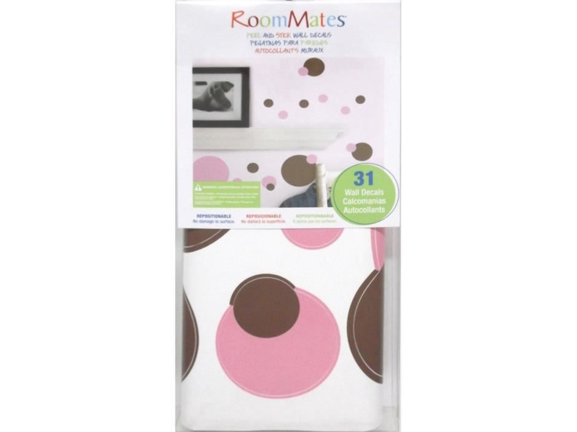 Adesivos Reposicionáveis Com Bolinhas Rosas E Marrons