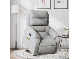 Vidaxl Poltrona Reclinável Massagens Tecido Cinzento-claro