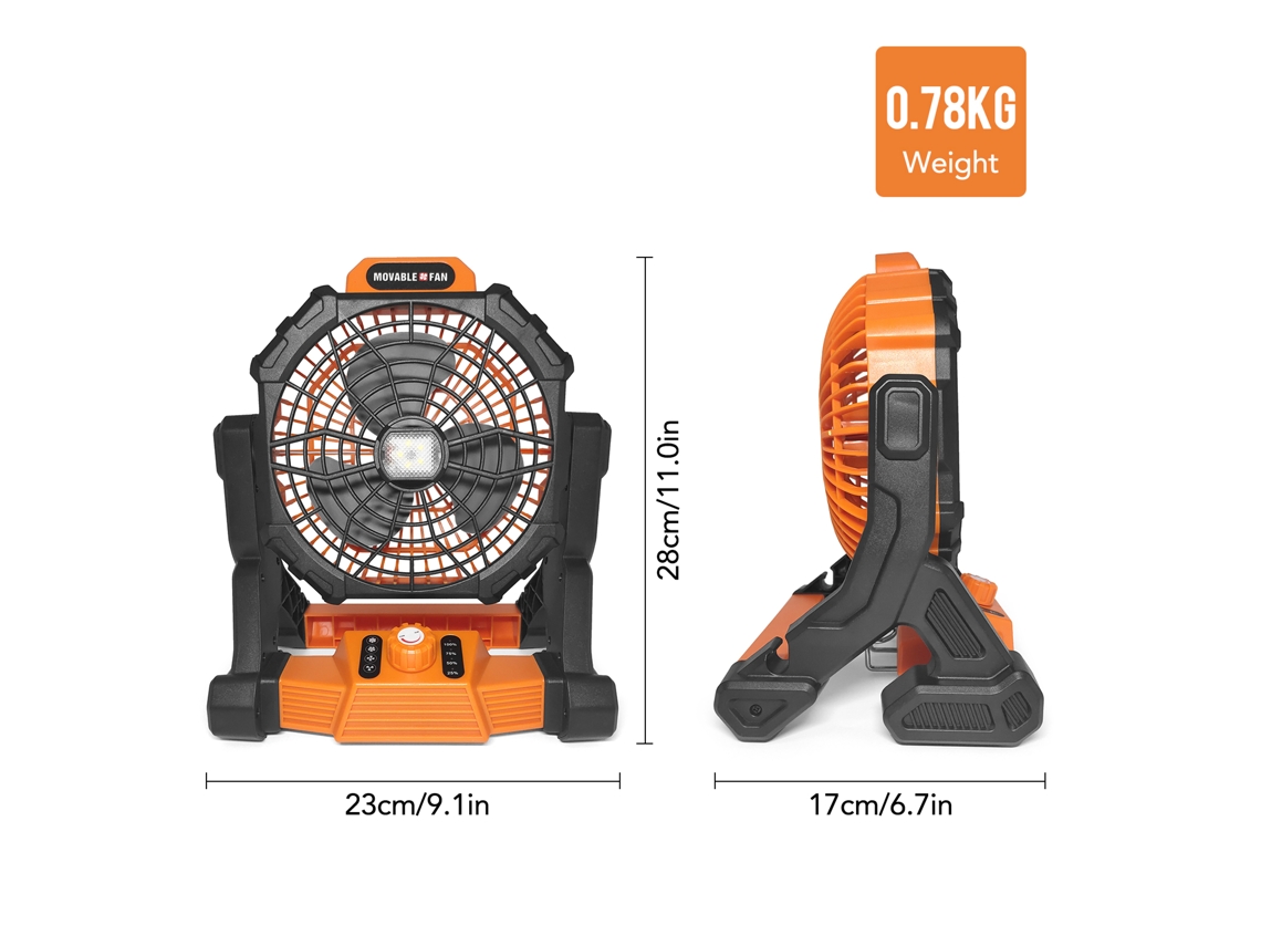 Ventilador Lanterna Camping 2em1 Bateria Portátil