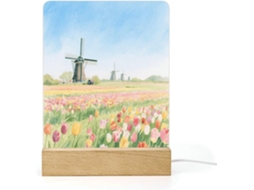 Luminária Noturna Led Tulipa, Moinho De Vento Marinho, Acrílico Moderno, Com Base Banheiro, Corredor, Quarto, Sala