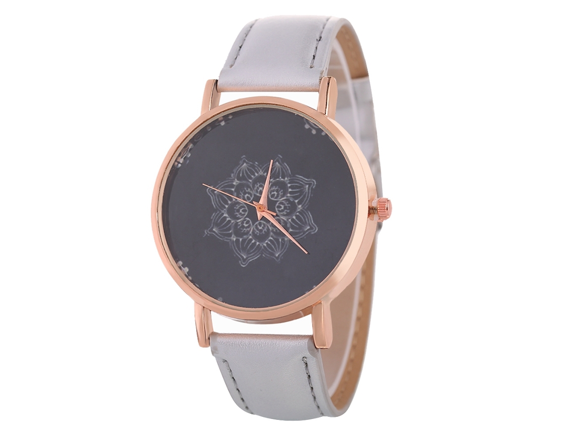 Reloj De Pulsera Analógico De Cuarzo Con Correa Pu Casual Estiloso Para Mujer Y Hombre (gris)