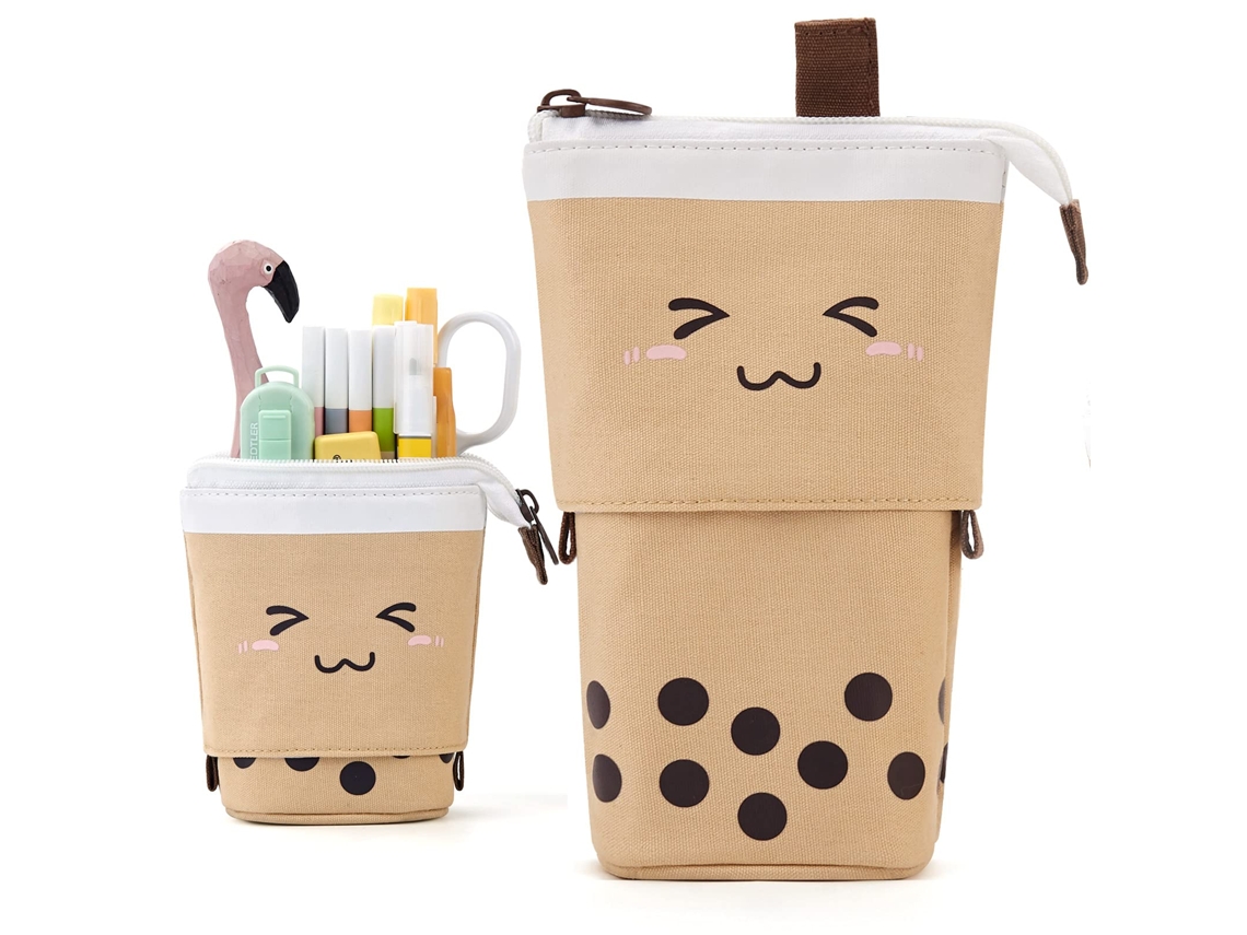 Estojo Fofo Para Lápis, Suporte Bolsa De Maquiagem Telescópica, Cosmética Dobrável Com Carinha Sorridente, Escritório. Aquaforge