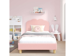 Vidaxl Estrutura De Cama Infantil Com Cabeceira Rosa 90 X 190 Cm