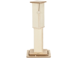 Poste Arranhador 87 Cm Com Bola Suspensa Trilho Com E De Sisal Bege E Madeira