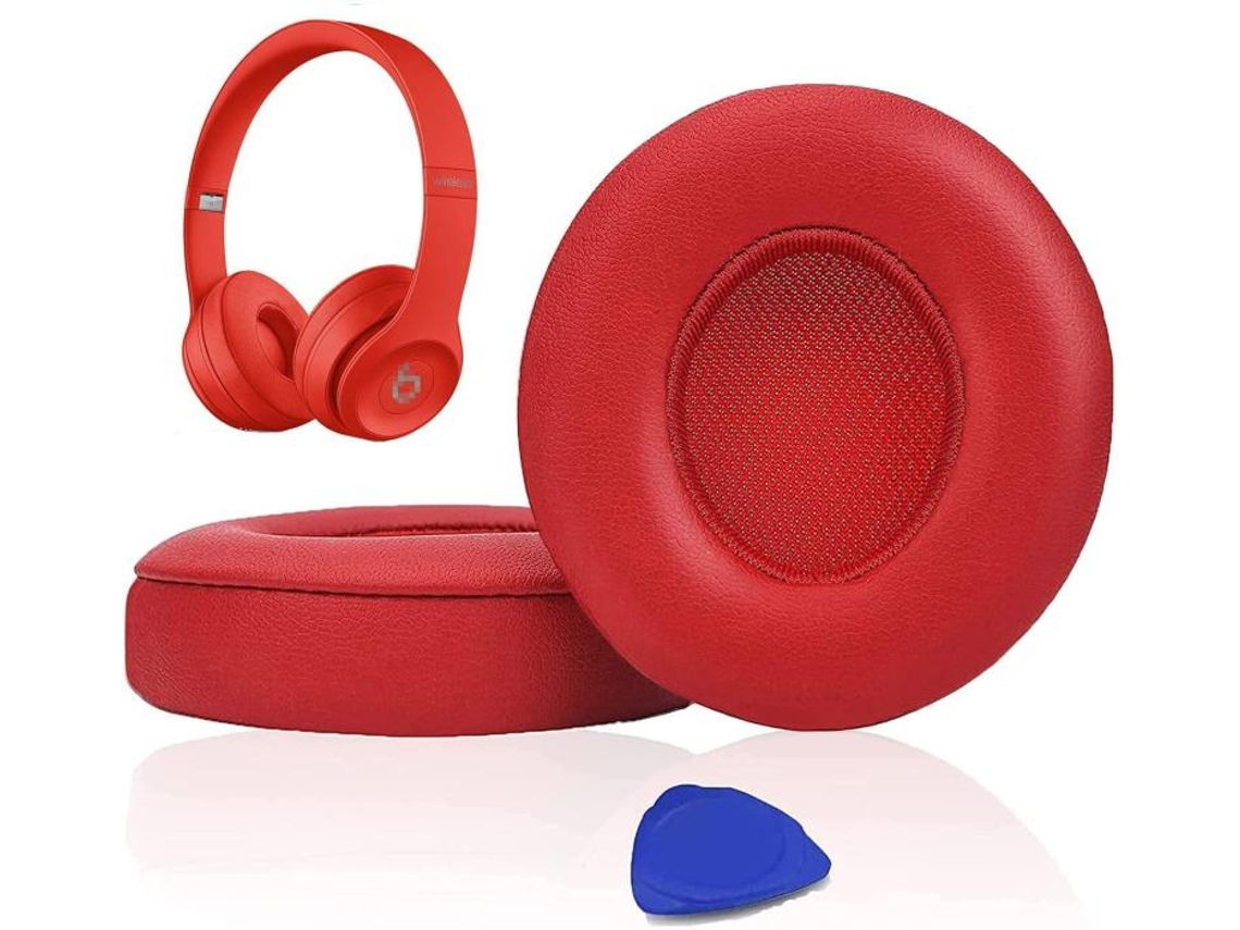 Almofada para Auscultadores Beats Solo 3 de Orelhas de Espuma Macia Sem Fio, Vermelho