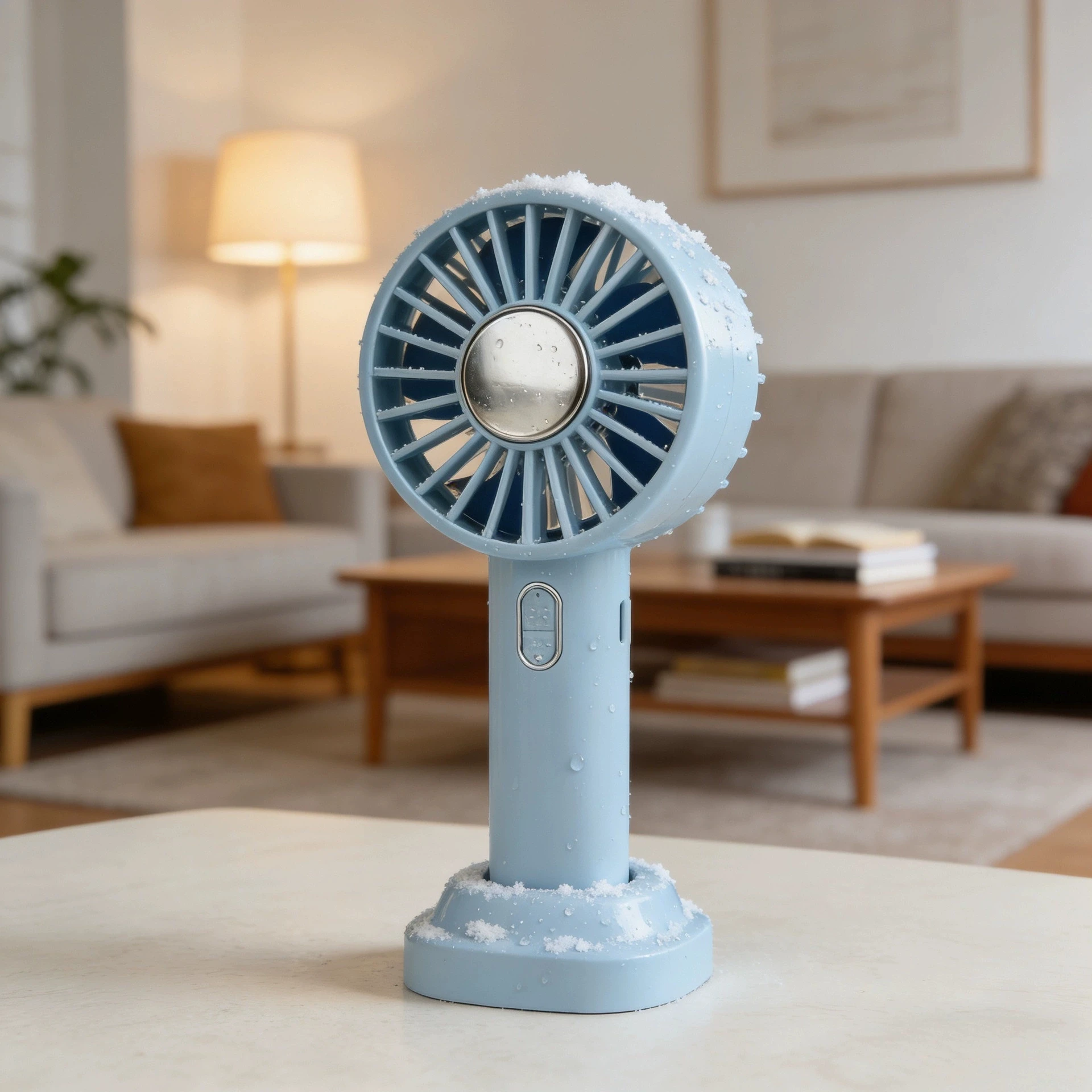 (azul) Mini Ventilador Portátil Com 3 Velocidades, Brisa Refrescante Para O Verão, Bateria Recarregável De 1800mah