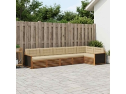 Vidaxl Conjunto De Sofás Para Exterior 6 Pcs Natural E Bege