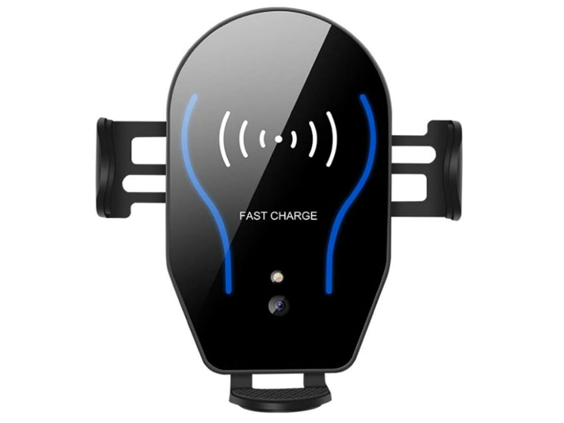 Carregador De Carro Sem Fio, Carregamento Rápido Qi De 10 W, Indução Infravermelha, Rotação De 360°, Suporte Para Telefone De Carro (preto)