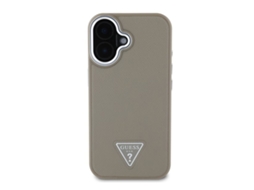 Guess Capa Para Iphone 16 À Prova De Choque Com Efeito Riscado E Logótipo Triangular Castanho