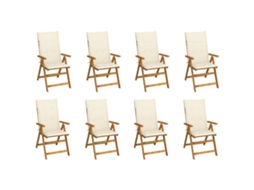 Folding Chair, Folding Chairs Vidaxl Creme Madeira (120 X 50 X 3 Cm)
