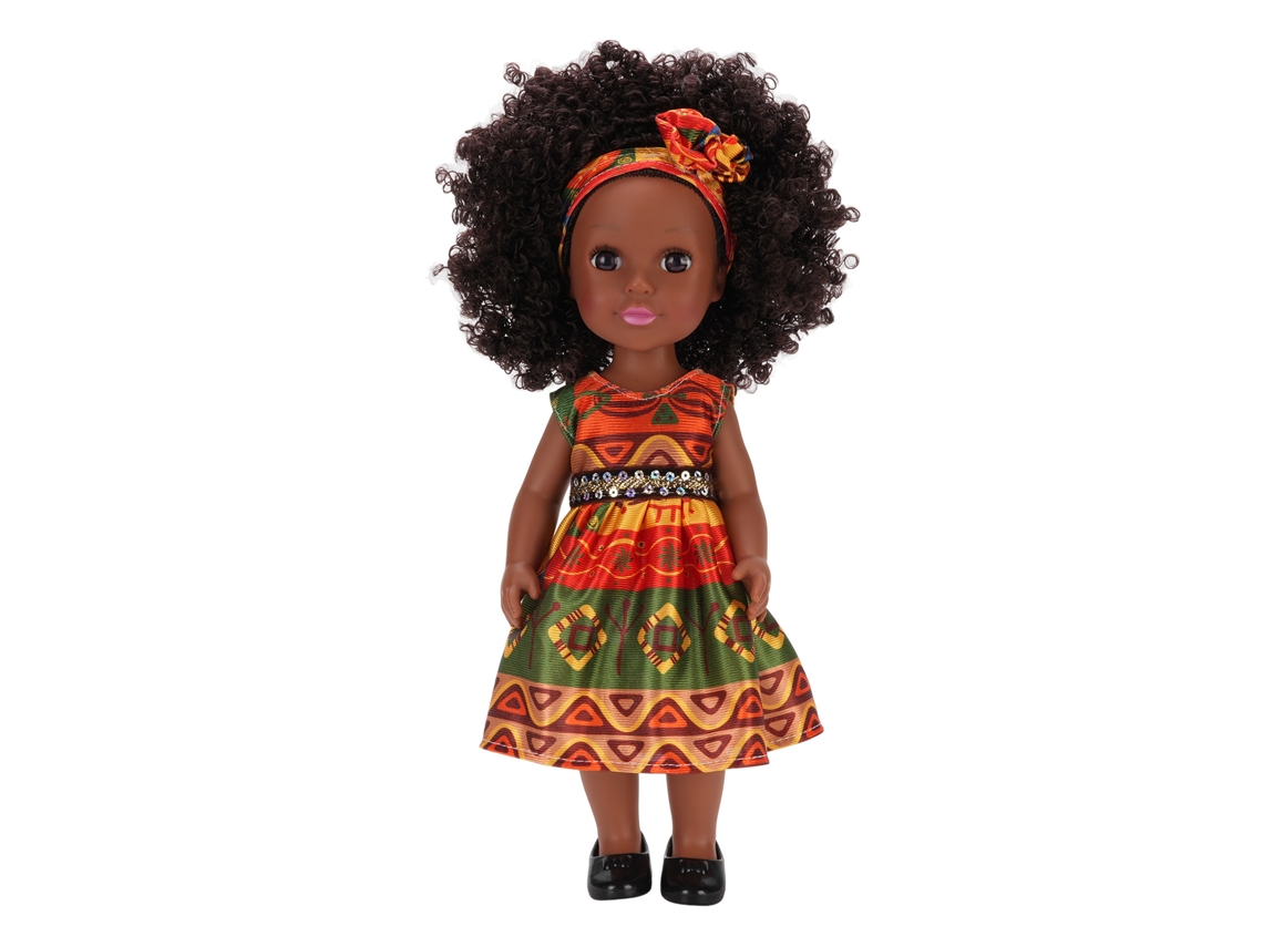 Rebe-muñeca Negra De 35,56 Cm Con Diadema, Vestido Bonito, Pelo Afro, Muñeca De Moda Para Niñas, Ropa Cambiable
