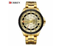 Relógio De Pulso Masculino (dourado) Com Mostrador Grande, À Prova D'água, Simples E Elegante, Pulseira De Aço, Relógio Para Negócios.
