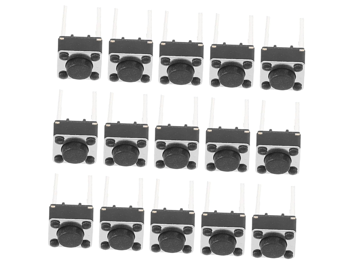 100 Peças De Interruptor De Toque Momentâneo De 2 Pinos Em Plástico Preto