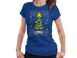 Camiseta Retro Jogos Console Árvore de Natal Feminina GOKOCO