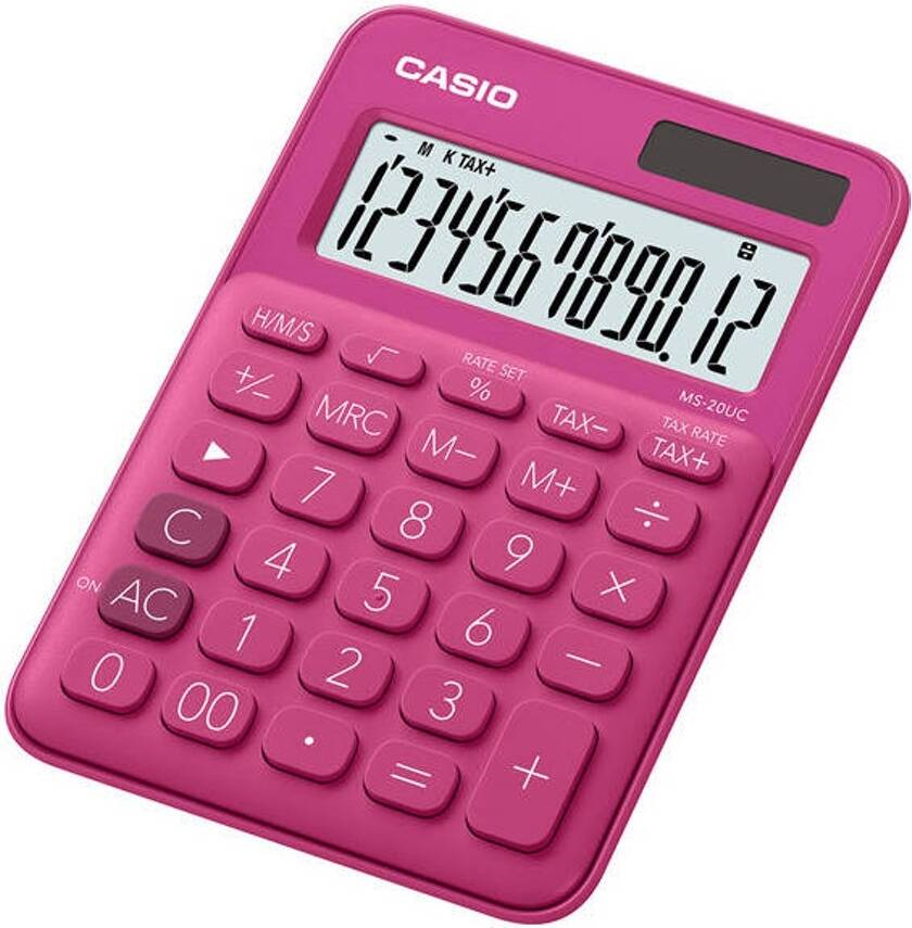 Calculadora Básica CASIO MS-20UC-RD Vermelho (12 dígitos)