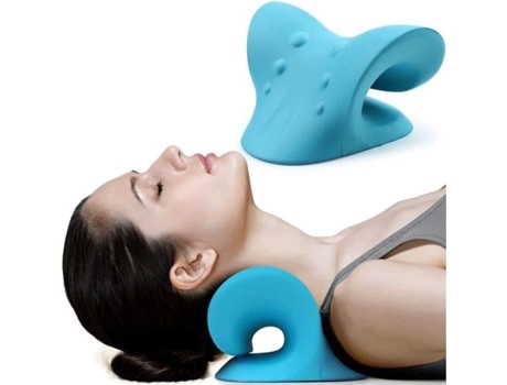 Alongamento cervical azul, relaxamento muscular, tração, pescoço e ombros, almofada de massagem, correção de coluna M55295 SANLIN BEANS