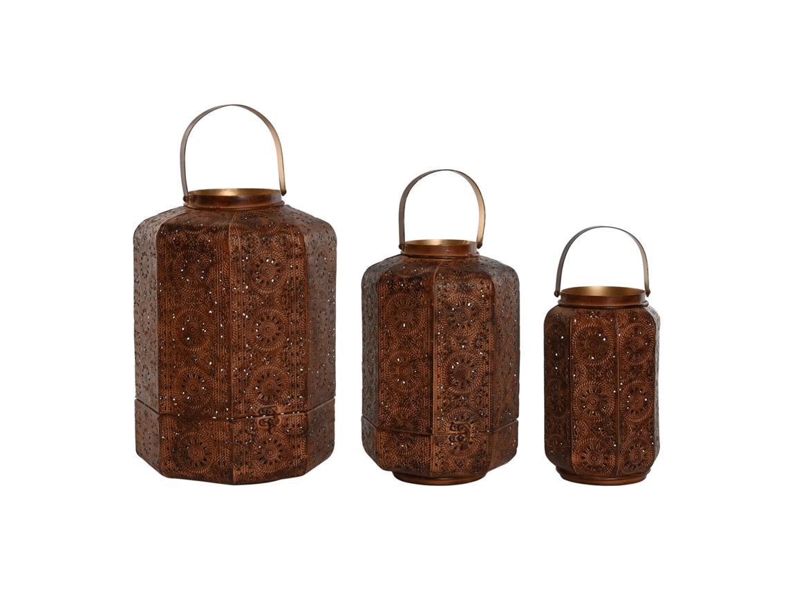 Conjunto de 3 Castiçais de Metal 32cm/26cm 26x26x38,5cm ALEXANDRA HOUSE LIVING