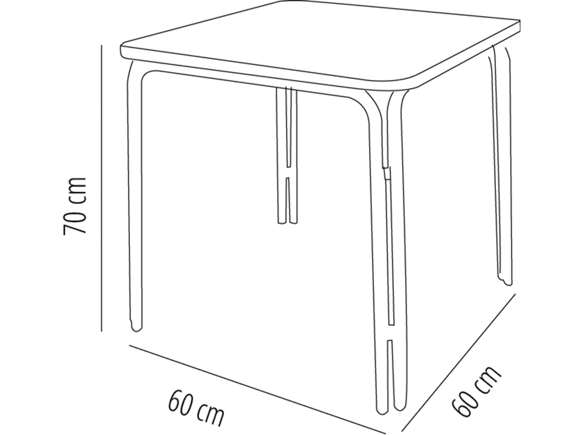 Mesa Quadrada Exterior 60x60 Cinza Inox Raya Garbar