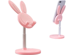 Suporte Portátil Para Celular De Mesa Com Design Fofo De Coelho, Ajuste De Altura E Ângulo, Compatível Com Ipad, Tablets, Kindle, Switch E Smartphones