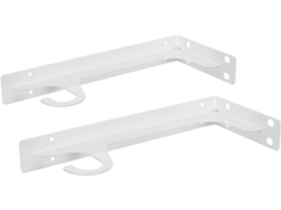 Suporte Para Varão De Armário Luxshiny Heavy Duty 30cm Em Metal Branco Com Gancho Embutido Prateleiras E Cabideiros