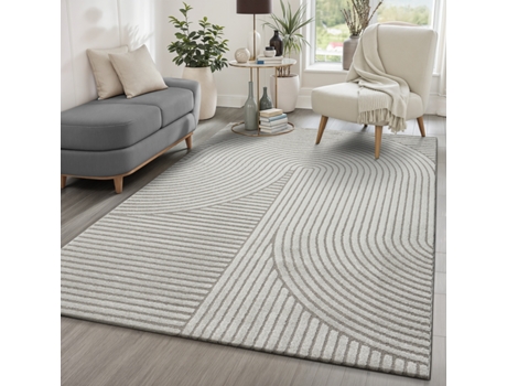 Tapete The Carpet Everest Moderno Efeito Alto-baixo 3d - Cinza - 200 X 290 Cm
