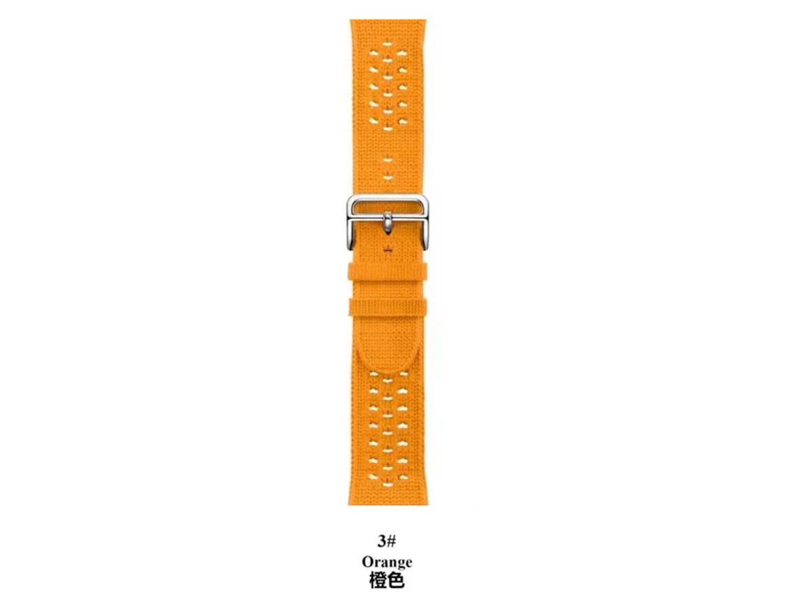 Pulseira Esportiva De Malha Para Apple Watch S9 10-ultra, Estilo Hermès, Fivela De Pino Respirável, Laranja, 38 40 41 42mm