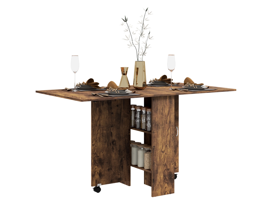 Mesa de Jantar Redonda para 4 Pessoas, Ø120x75 Cm, Madeira Natural ESSÊNCIACASA