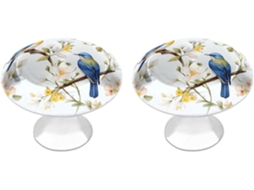 Conjunto De 2 Puxadores Aço Inoxidável Para Armários Cozinha, Com Estampa Personalizada De Flores E Pássaros Em Aquarela