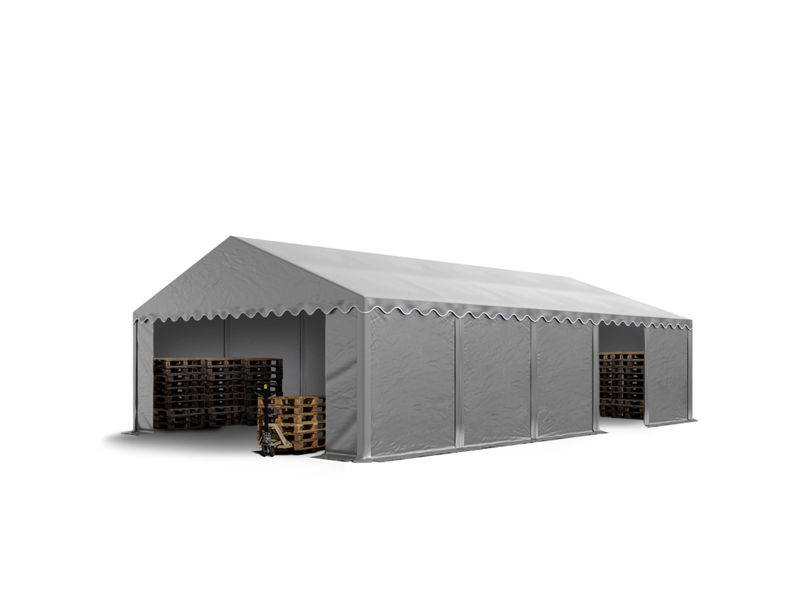 Galpão de armazenamento de ferramentas cinza impermeável de PVC 700 N de 5 x 10 m