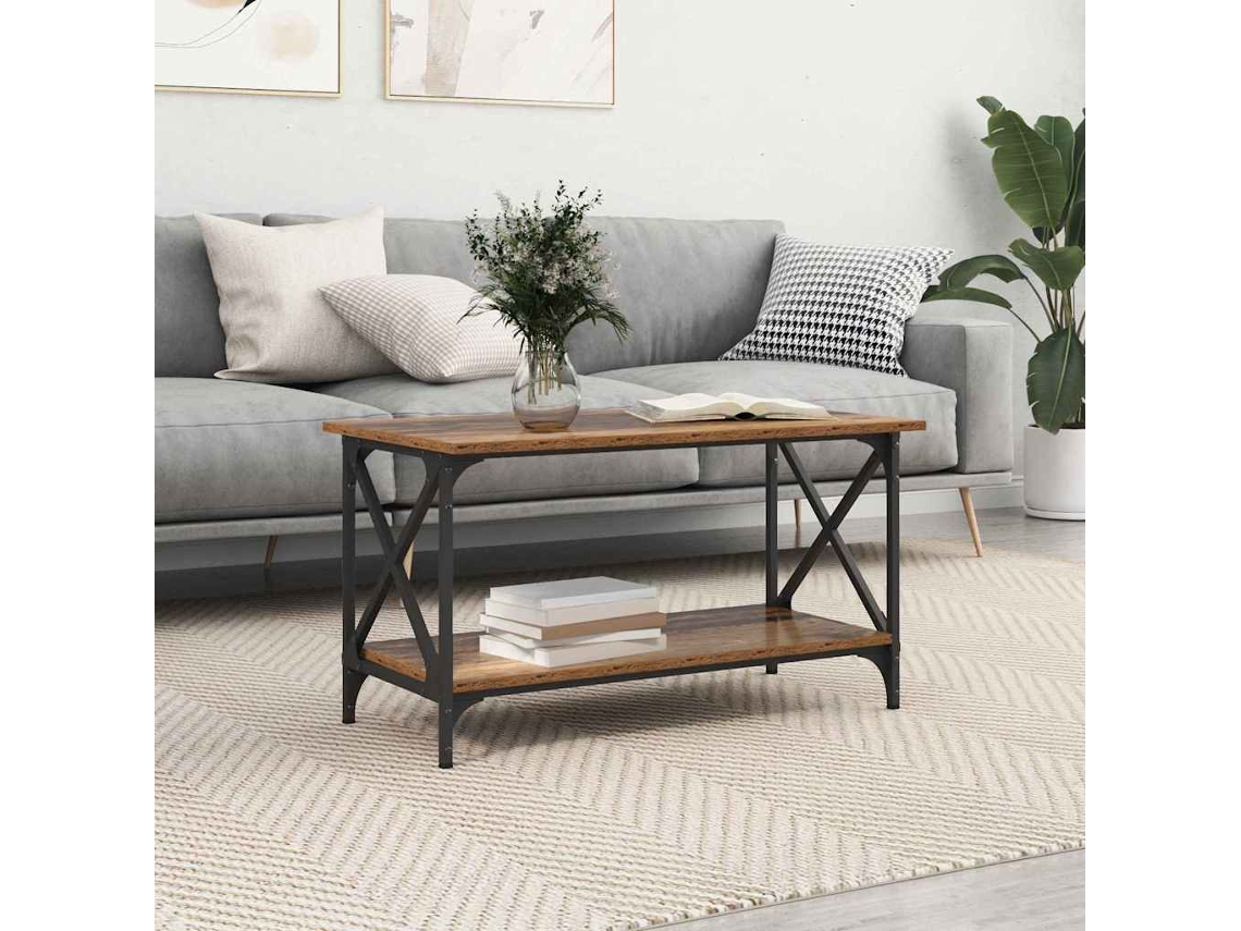 Vidaxl Mesa De Centro Madeira Antiga 80 X 45 X 45.5 Cm