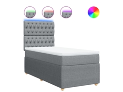 Box Spring Bed, Box Spring Beds Vidaxl Cinzeto Tecido (90 X 200 Cm)