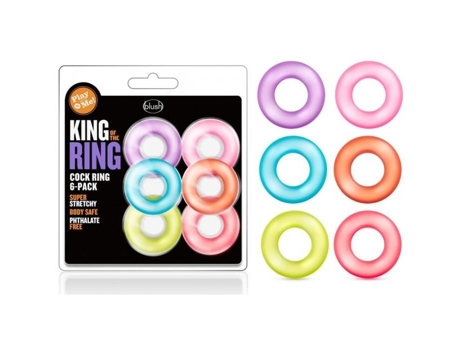 Pacote Com 6 Anéis De Pênis King Of The Ring - Unissex / Adulto Multicolorido