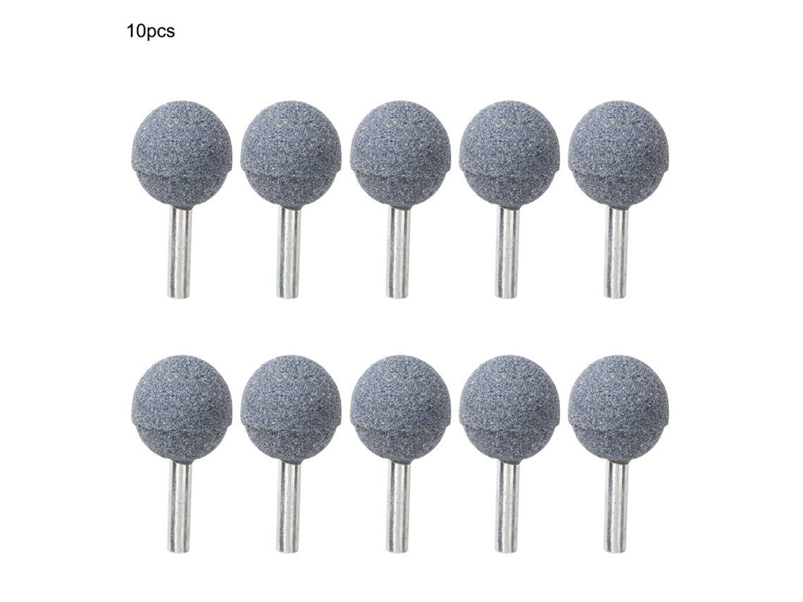 10 Peças Ponto Montado De Cerâmica Cabeça De Esmerilado Polido Pedra Cinza 6*25mm