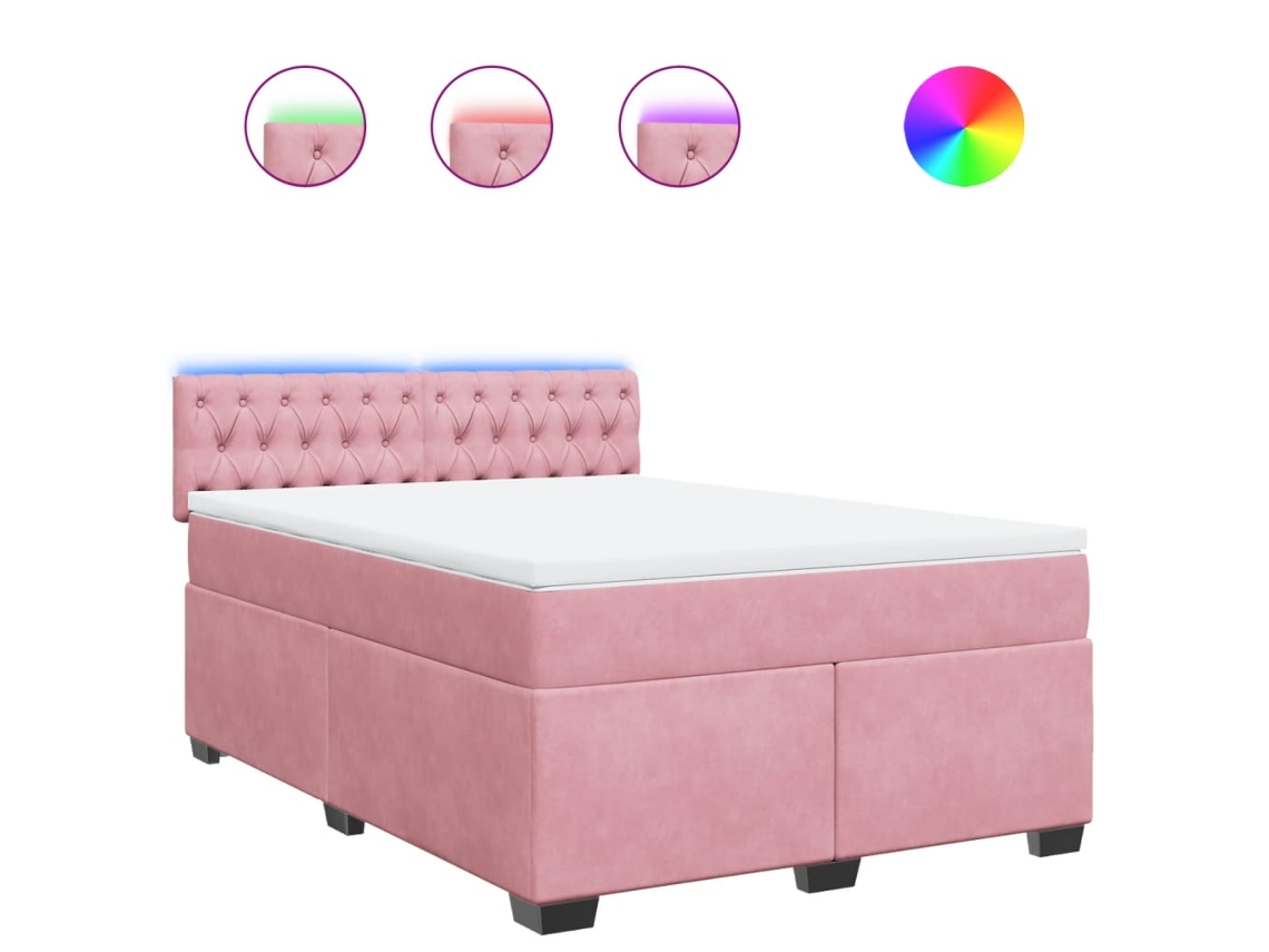 Box Spring Bed, Box Spring Beds Vidaxl Cor-de-rosa Veludo (160 X 200 Cm)