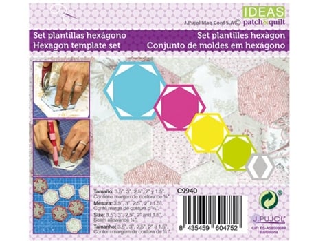 Conjunto de Réguas Héxagono 1.5 2 2.5 3 e 3.5 Polegadas IDEAS