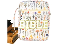 Capa Para Bíblia | Bolsa Para Bíblia Com Estampa Floral | Bolsa De Mão | Ideal Para Cadernos, Materi Gokoco