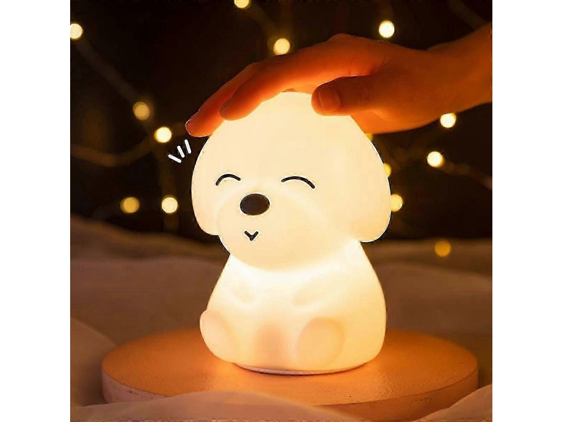 Luz Noturna Infantil Em Formato De Cachorrinho, Feita De Silicone Macio, Recarregvel E Com Mudana De Cor. Aquaforge