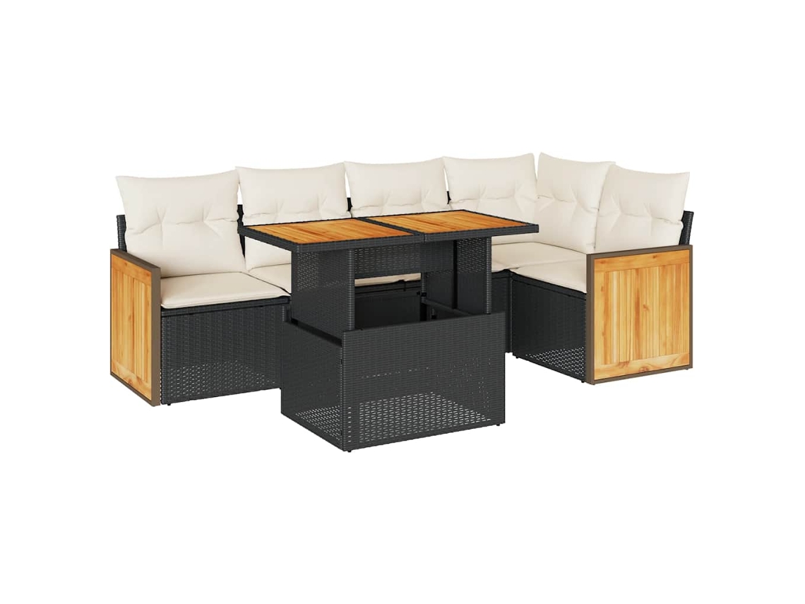 Garden Sofa Set, Garden Sofa Sets Vidaxl Preto Rattan / Vime (n/a)