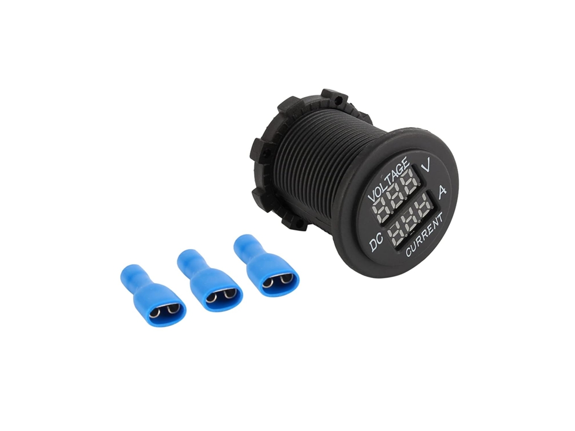 Voltímetro E Amperímetro Digital Duplo Led Para Carro Motocicleta