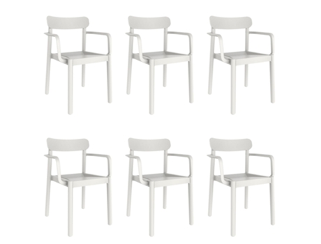 GARBAR Elba Poltrona Interior e Exterior Set 6 Branco