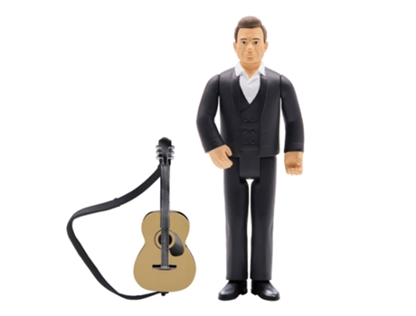 Figura Super7 JOHNNY CASH O Homem de Preto Reaction 3.75 Figura de Ação