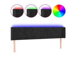 Led Headboard, Led Headboards Vidaxl Preto Veludo (163 X 16 X 78/88 Cm)