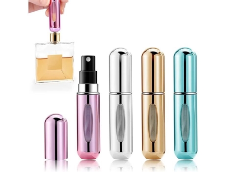 Atomizador de perfume vazio, pacote com 4 frascos de spray recarregáveis, frasco de perfume vazio de 5 ml para viagem, para mulheres e homens Yobon