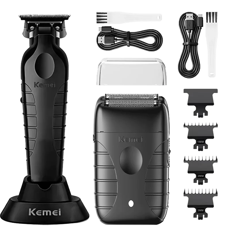 (preto) Conjunto Profissional De Cortador De Cabelo Ou Barba Com Lâmina, Aparador Masculino, Cortador Masculino