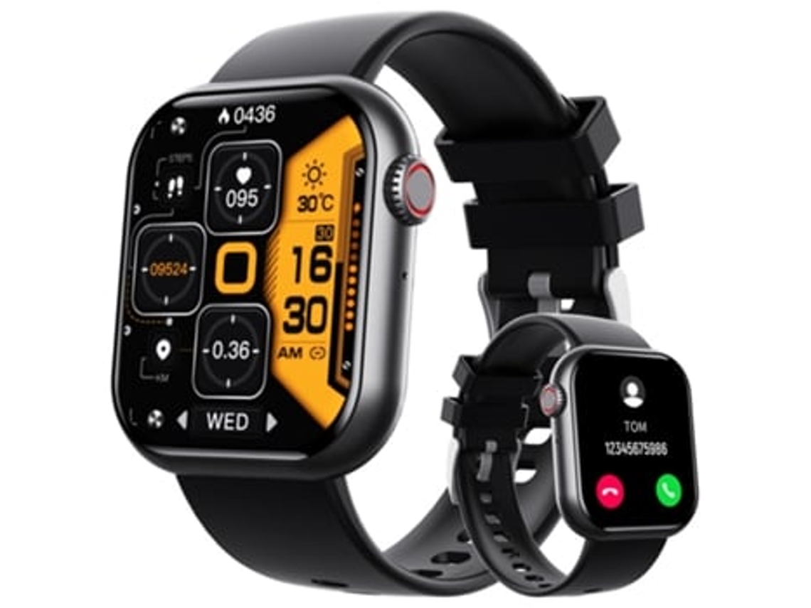 Smart Watch Chronus F57 1 91 Polegada 50 Modos de Esportes Preto AUJEZON