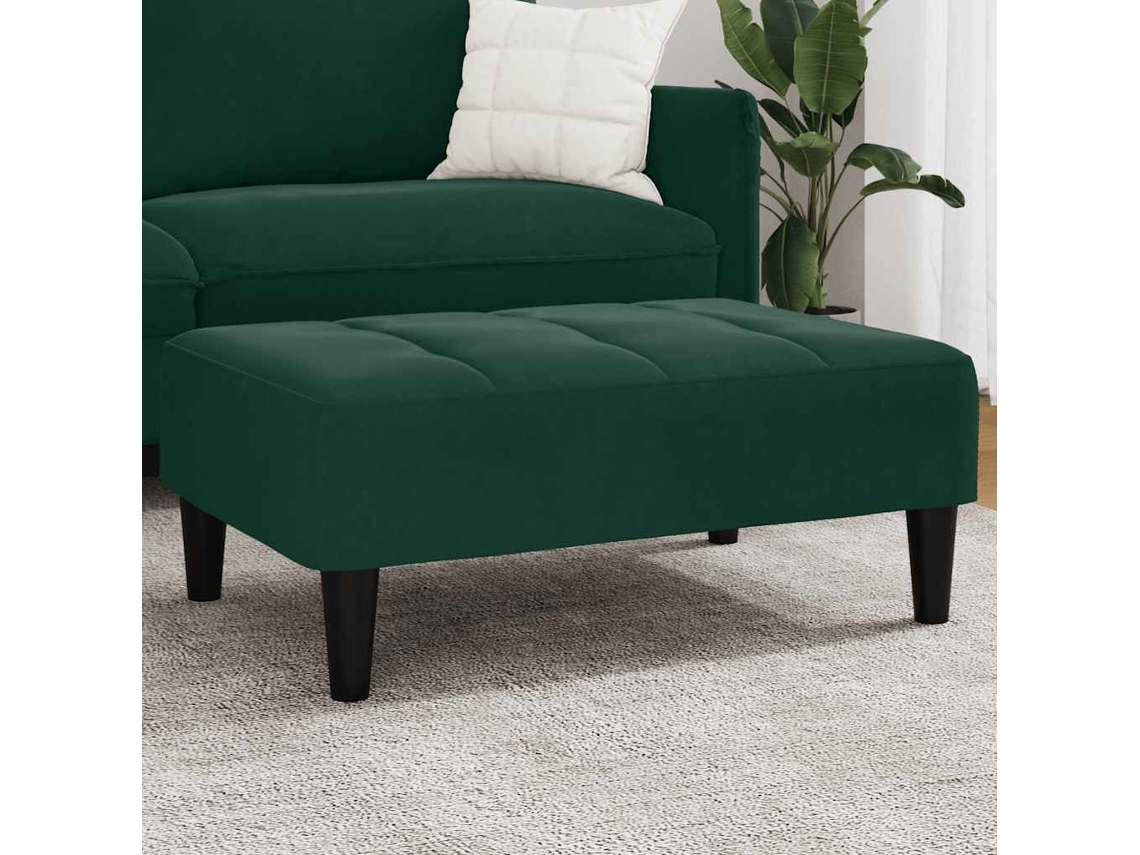 Vidaxl Apoio De Pés 77x55x31 Cm Veludo Verde-escuro