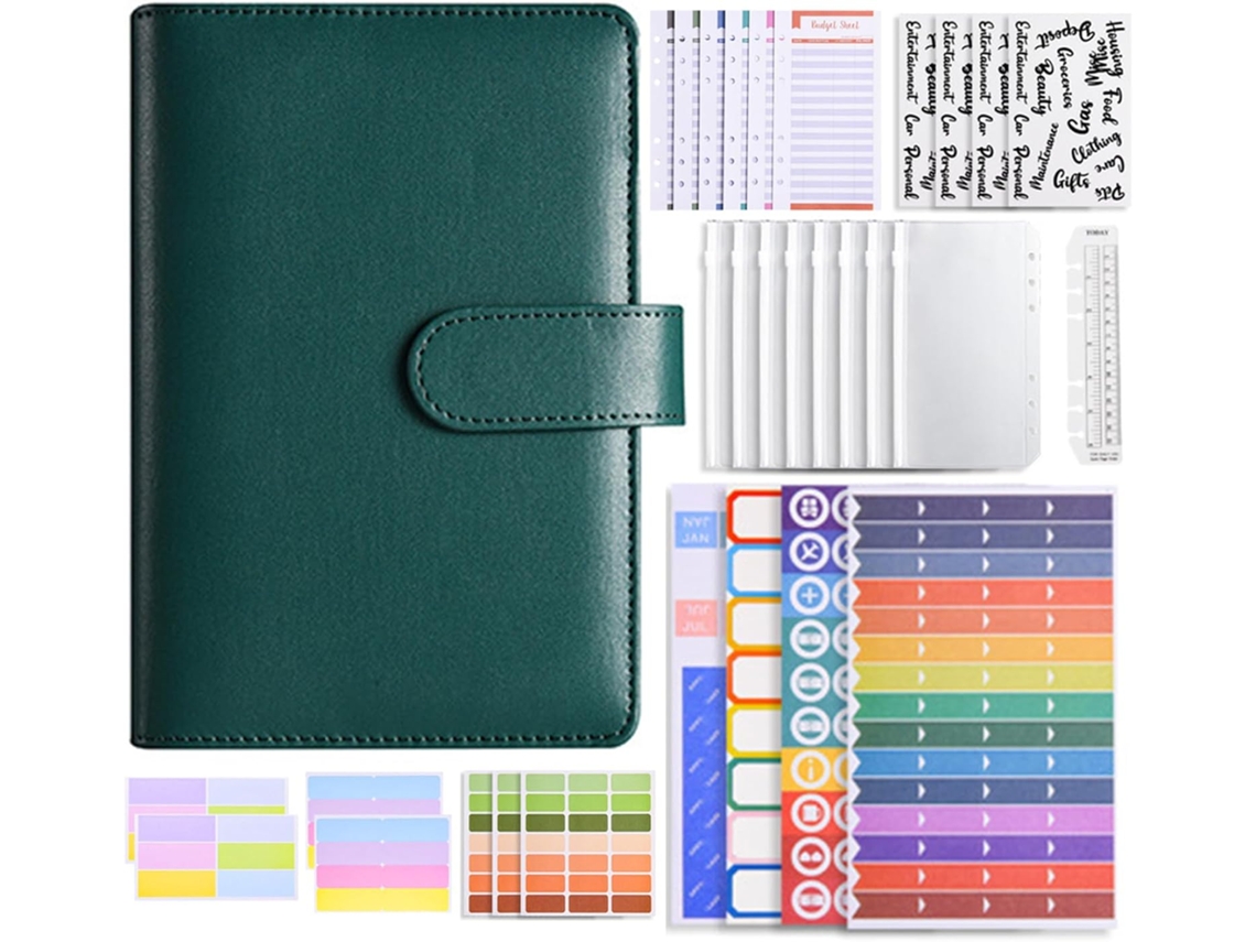 Pasta Para Economia De Dinheiro Tamanho A6, Livro De Orçamento Com Envelopes Para Dinheiro, Adesivos Para Planejamento E