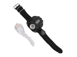 Relógio De Pulso Lanterna Led Recarregável Usb Para Camping, Pesca E Atividades Ao Ar Livre
